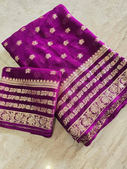 Premium Viscose Georgette Saree - Madhuram Sarees