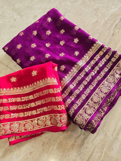 Premium Viscose Georgette Saree - Madhuram Sarees