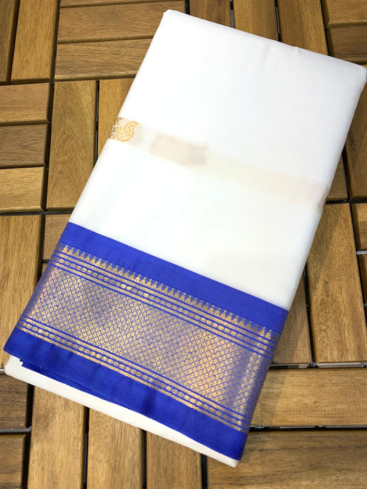 Premium Cotton Silk with Gold Weaving Border - Madhuram Sarees