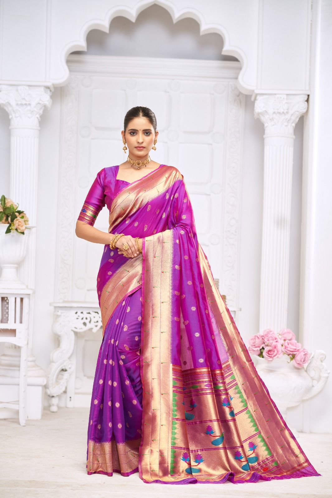 Premium Soft Silk Saree with Pure Jari Weaving – Luxurious & Elegant - Madhuram Sarees