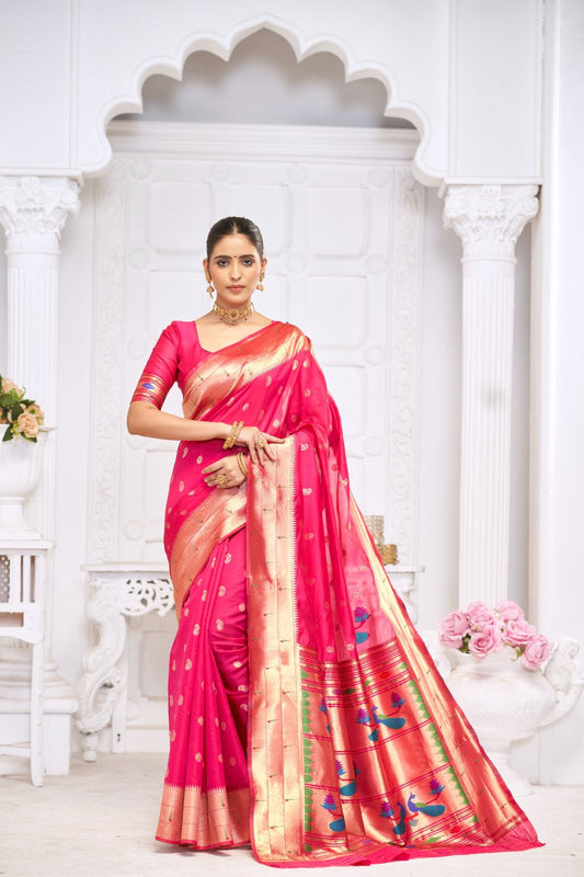 Latest Soft Silk Saree with Pure Jari Weaving – Luxurious & Elegant - Madhuram Sarees