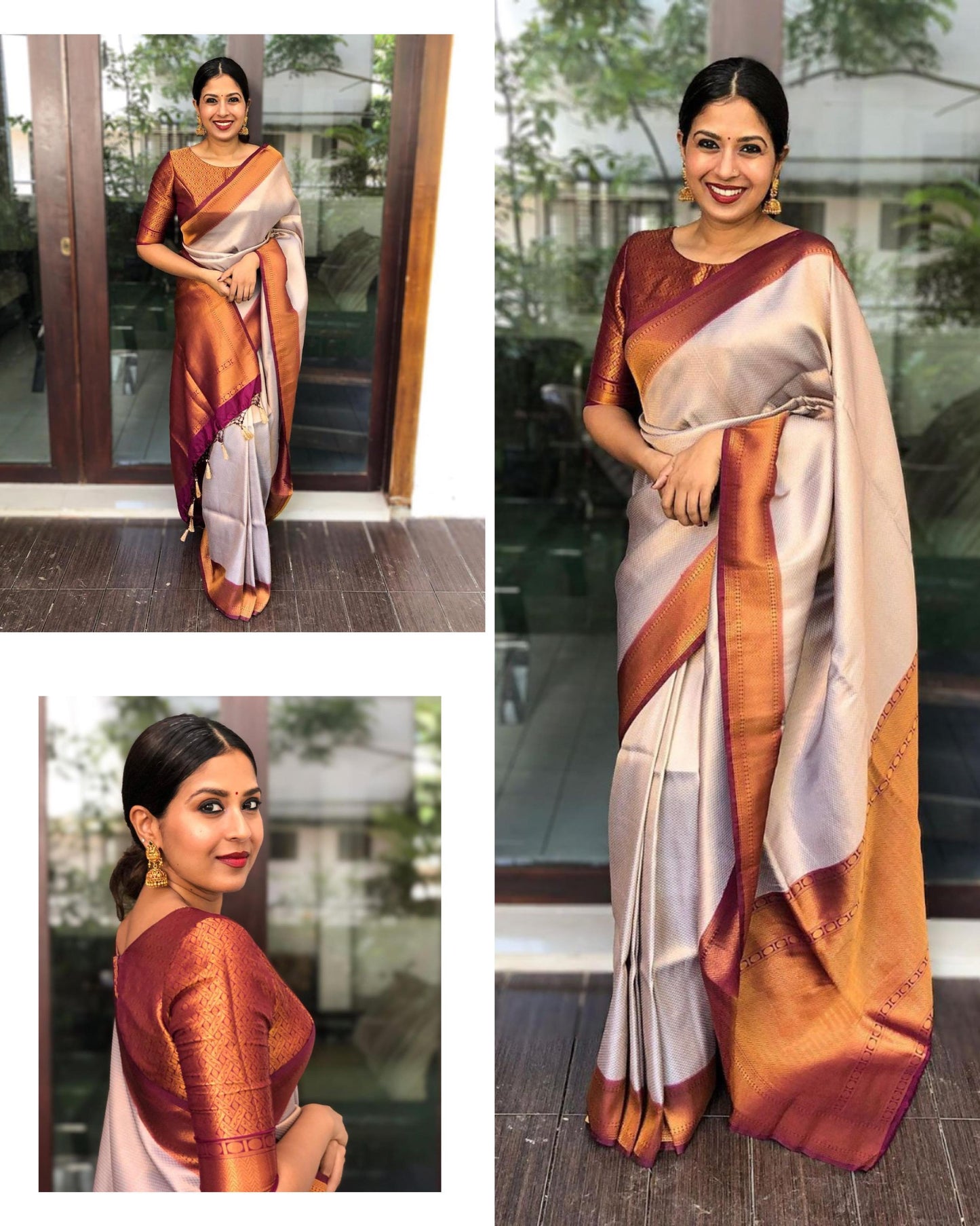 Soft Lichi Silk Rich Pallu with Intricate Jacquard Work – Timeless & Regal - Madhuram Sarees