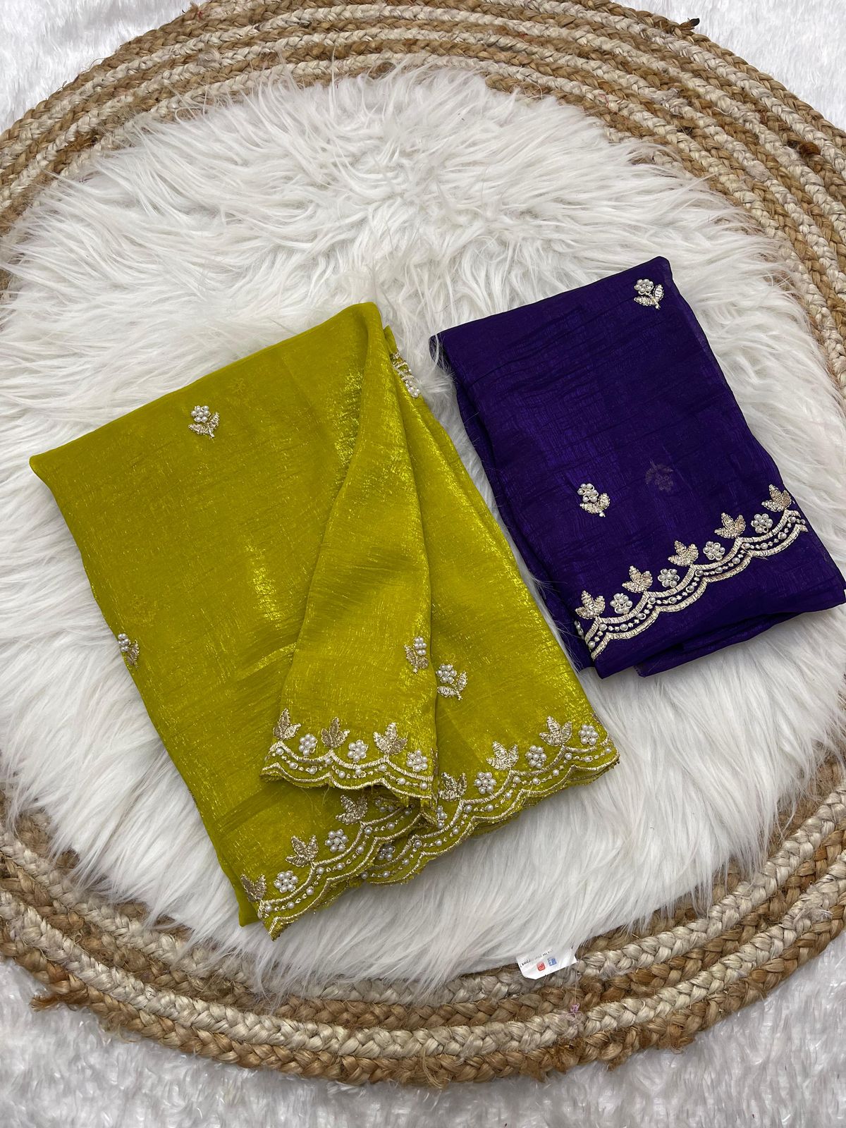 🌸✨ Exclusive Crunchy Chiffon Saree – By Madhuram Sarees ✨🌸